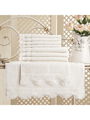 Gül Güler Dantelli Banyo Havlusu Gül Güpür