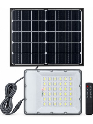 Sunlight Güneş Enerjili Çift Taraflı Şarjlı Solar LED Projektör 400 Watt Kumandalı Beyaz Işık