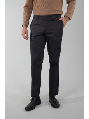 Bisse Antrasit Pamuk Polyester Doğal Pilesiz Spor Pantolon PNS24K24003_D58