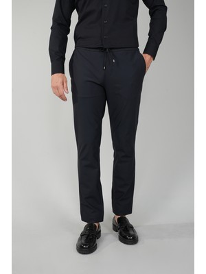 Bisse Siyah Polyester Jogger Lastikli Polyamid Spor Pantolon PNS24K24006_D99