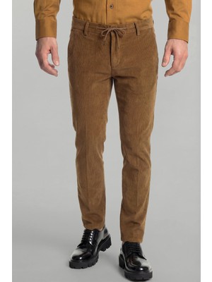 Bisse Tarçın Pamuk Kadife Likralı Pamuklu Esnek Rahat Jogger Spor Pantolon PNS24K24009_D76