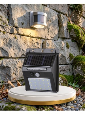 SDT 20 LED Güneş Enerjili Hareket Sensörlü Dış Mekan Duvar Lambası