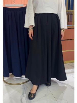 Premium Bol Paça Krep Pantolon Siyah