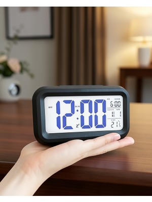 SDT Dijital Masa Saati Termometreli Alarmlı LED Ekranlı Pilli
