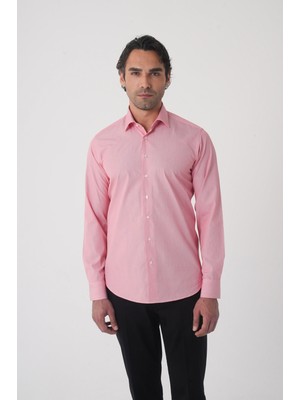 Bisse Regular Fit Erkek Uzun Kol Pamuk Kırmızı Gömlek GMCZG250083_C24