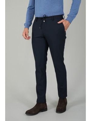 Bisse Lacivert Bağcıklı Lastikli Spor Jogger Pantolon PNS25K25202_D39