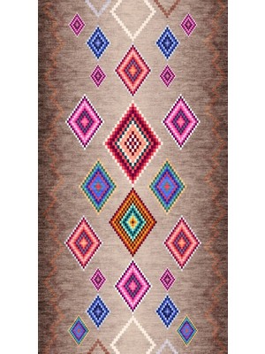 Anatolia Anatolıa Halı Otantik-Gri/bej/renkli  - Mutfak,oturma Odası,salon,koridor - Robot Süpürgeye Uyumlu-Kolay Temizlenebilir