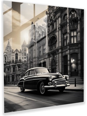 Popcas Klasik Araba Cam Tablosu - Vintage Görkem