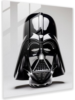 Popcas Darth Vader Minimalist Cam Tablo - Duvar Dekorasyonu Ev Dekorasyonu Kask