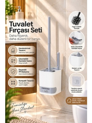 Porsima 2026 Pratik Temizlik Tuvalet Fırçalığı Banyo Tuvalet Klozet Fırçası Wc Fırçası
