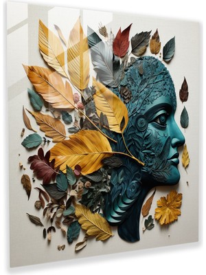 Popcas Yaprak Koleksiyonu Cam Sanat - Yapraklar Basılmış Yapraklar Modern Sanat Duvar Dekorasyonu