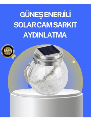 Rüzgar Dekor Bahçe ve Teras Için Solar Cam Sarkıt LED Aydınlatma