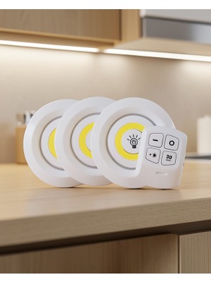 Rüzgar Dekor 3'lü Uzaktan Kumandalı Yapışkanlı LED Lamba UUCZ3LÜLAMBA