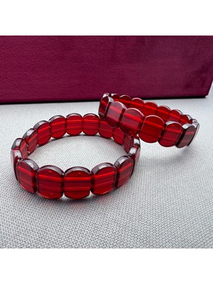 Aslan Tespih Yetişkin Vişne Bordo Ateş Kehribar Unisex Kehribar Bileklik
