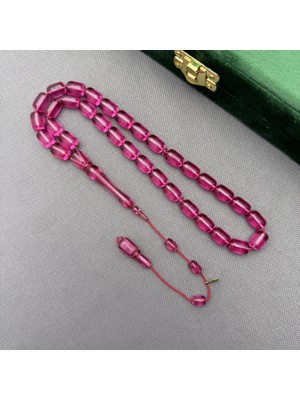 Aslan Tespih Ayhan Turan Usta Işçilikli Kapsül Kesim Sülün Imame Pembe Harika Renk Ateş Kehribar