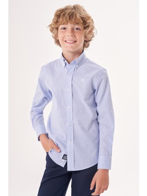Bisse Lacivert Regular Fit Pamuk Düğmeli Yaka Çocuk Gömlek GM23Y231164_D39