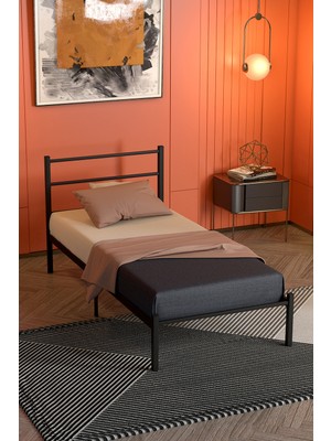 Mobpazar Metal Karyola + Basic Yatak 90X190 2 Li Set