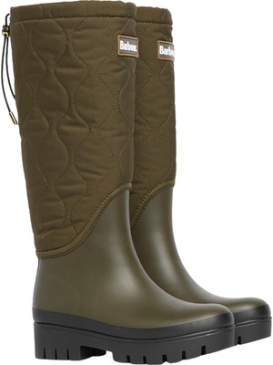 Barbour Marnie Kapitone Tall Welly Çizme OL71 Olive-Black