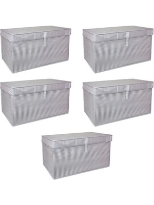 Royaleks Çok Amaçlı Düzenleyici Kutu Organizer Cırt Cırtlı Hurç Mega Plus Boy 40CM x 30CM x 70CM (5 Adet)
