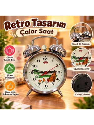 Ebuu Concept Nostaljik Tavuk Desenli Masa Saati