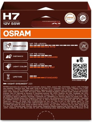 Str Store Ampul H7 55W 12V PX26D 10X10X1 1A Night Breaker - Osr 64210NB220