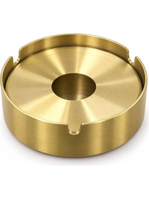 Str Store Gold Skoçlu Kül Tablası Kapaklı Paslanmaz Metal Küllük Dizayn Cafe Restaurant Rüzgar Küllük