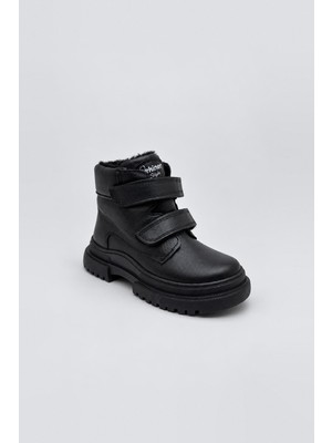 Tekiner Hakiki Deri Unisex Çocuk Bot Siyah