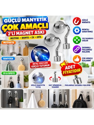 Svoria Store Güçlü Manyetik Mutfak,banyolar Için Çok Amaçlı 2'li Magnet Askı