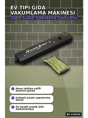 Marsilyan Gıda Vakumlama Makinesi ve Poşet Yapıştırma Cihazı - Ev Tipi Mutfak Saklama BX-316019