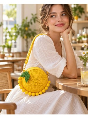 Nga Home Ngahome El Örgüsü Limon Çanta