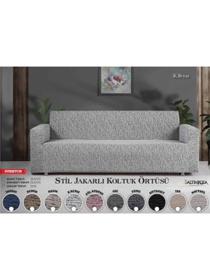 Yünteks Altınkoza Still Jakarlı Streç Maxi Takım Koltuk Örtüsü / Modern / Lüx / 1.kalite (3+3+1+1)