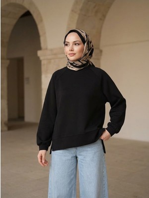 Foremia Parçalı Oysh Tunik-Siyah -