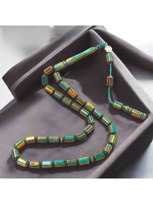 İnan Tesbih Muhteşem Tasarım 6X10 mm Kafur Ağacı Kapsül Kesim Usta Imzalı Model Tesbih
