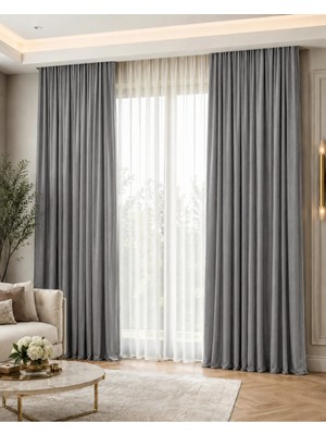 Utku Tekstil Antrasit Gri Balkon Perdesi Üst Kornişli, Bağcıklı, Güneş ve Rüzgar Koruyucu Dış Mekan Perdesi