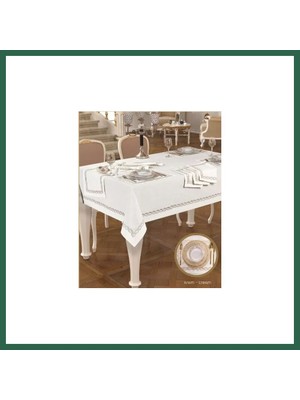 Vintessy Vıntessy Matilda Amerikan Servisli Yemek Takımı Masa Seti 8 Kişilik 10 Parça Supla Runner Set 160 × 260 cm BZS01