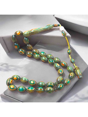 İnan Tesbih Kafur Ağacı Özel Renk Usta Imzalı Arpa Kesim 8X12 mm Tesbih