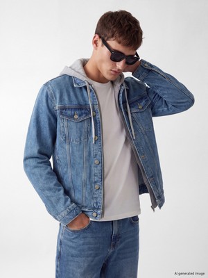 LC Waikiki Lcw Jeans Indigo Regular Fit Kapüşonlu Jean Ceket