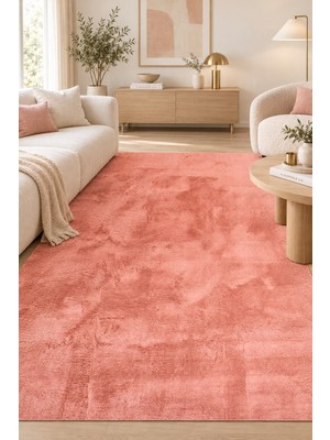 Pera Halı Kafur Peluş Halı Rose Ekstra Yumuşak Kaymaz Tabanlı Yüksek Havlı Tüy Dökmez Özel Ölçü Halı