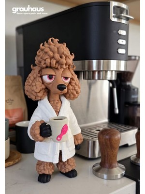 Grauhaus Bornozlu Toy Poodle Kahve Köşesi Dekoru