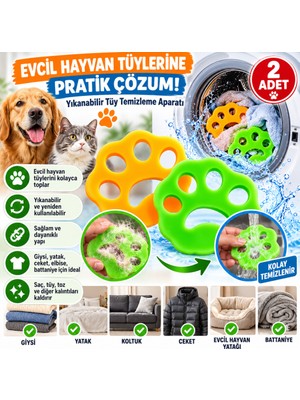 Akıllı Bayi 2 Adet Evcil Hayvanlar ve Çamaşır Makinesi Için Pati Şekilli Renkli Tüy Temizleme Aparatı