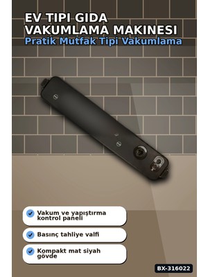 Hace Bazaar Ev Tipi Gıda Vakumlama Makinesi - Poşet Yapıştırma Cihazı, Mutfak Saklama BX-316022