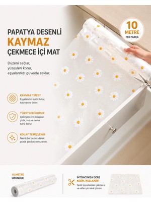 Hace Bazaar Papatya Desenli Kaymaz Dolap ve Çekmece Içi Mat 10 Metre