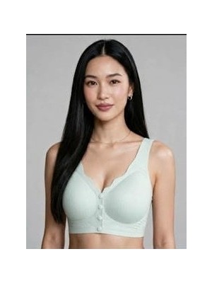 Kadın Mint Yeşili Dikişsiz Ön Düğmeli Bralet Sütyen - Toparlayıcı Destekli Crop Sütyen
