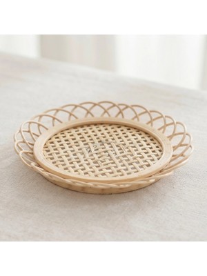 Hace Bazaar 12 Parça El Yapımı Bambu Çay Seti - El Yapımı Bambu Bardak Altlığı - 6 Kişilik Fincan Takımı