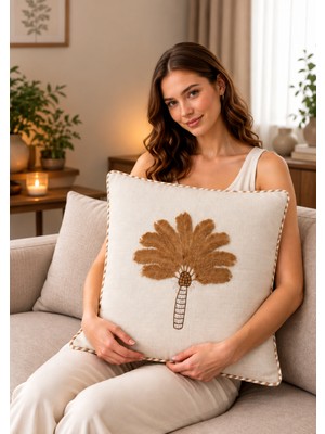 Goldroom Özel Tasarım  2 Li Kırlent Kılıfı 45*45  3D Nakışlı