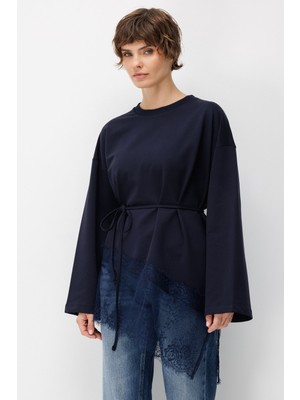 Micca Asimetrik Dantel Garnili Tunik-Laci