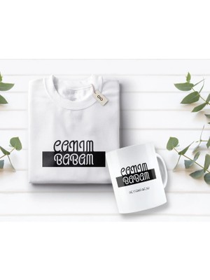 BK Gift Kişiye Özel Canım Babam Tasarımlı Beyaz Tişört ve Kupa Seti-4