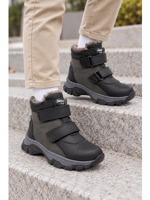 Tekiner Hakiki Deri Unisex Çocuk Bot Siyah