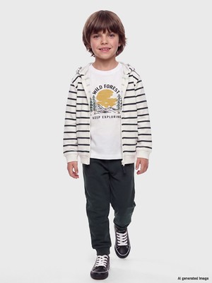 LC Waikiki Lcw Kids Antrasit Çizgili Erkek Çocuk Takım 3'lü