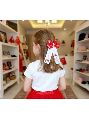 Liliza Accessories Kırmızı Beyaz Atatürk Imzalı Kurdele 23 Nisan 29 Ekim Cumhuriyet Bayramı Otomatik Toka